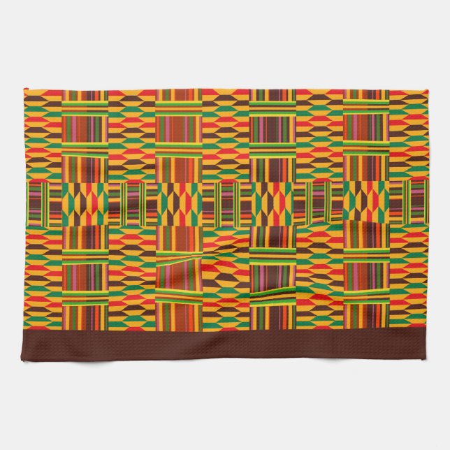 Paño De Cocina Colorido patrón étnico kente (Horizontal)