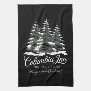 Paño De Cocina Columbia Inn Pine Tree Vermont A White Navidades