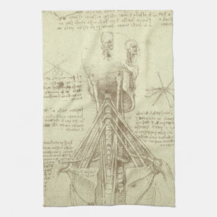 Paño De Cocina Columna espinal de anatomía humana de Leonardo da 