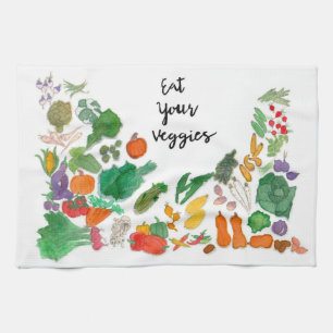 Paño De Cocina Coma sus Veggies (el vegano vegetal del