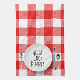 Paño De Cocina comando humorístico de Alexa para la cena
