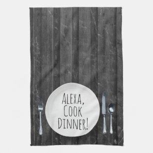 Paño De Cocina comando humorístico de Alexa para la cena