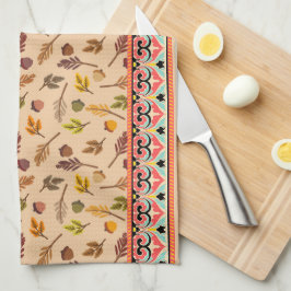 Paño De Cocina Combinación única patrón otoño marco Indien