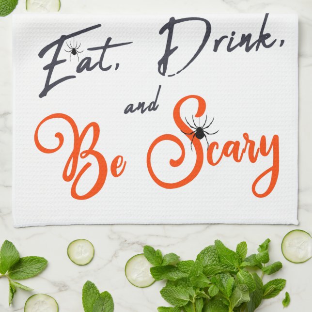 Paño De Cocina Comer, beber y tener miedo (Doblado)