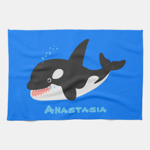 Paño De Cocina Cómico asesino ballena orca personalizado lindo il