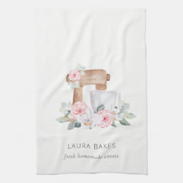 Paño De Cocina Comida de panadería de panadería floral rosa de Ru