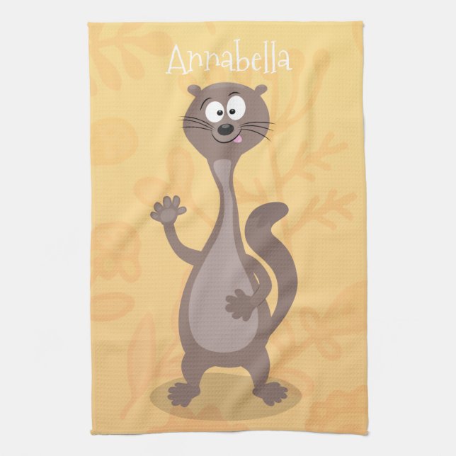 Paño De Cocina Comida divertida tejiendo ilustracion personalizad (Vertical)