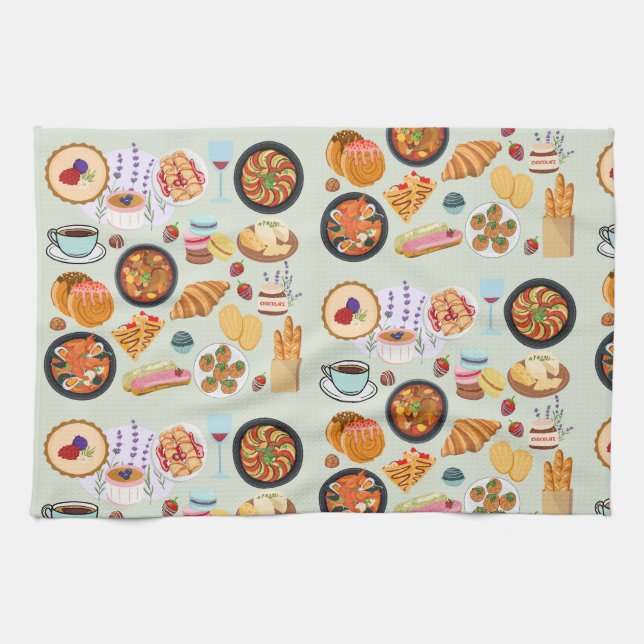 Paño De Cocina Comida Francesa (Horizontal)