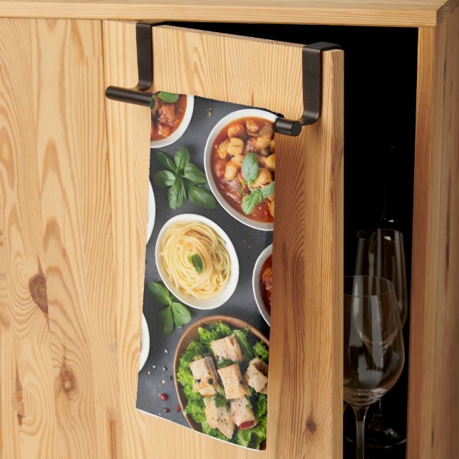 Paño De Cocina Comida variada (Pliegue de tercios)