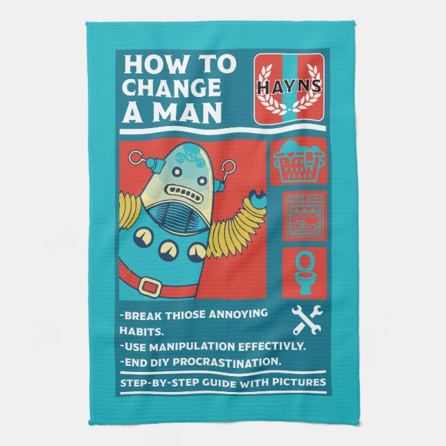 Paño De Cocina Cómo cambiar a un hombre (Vertical)