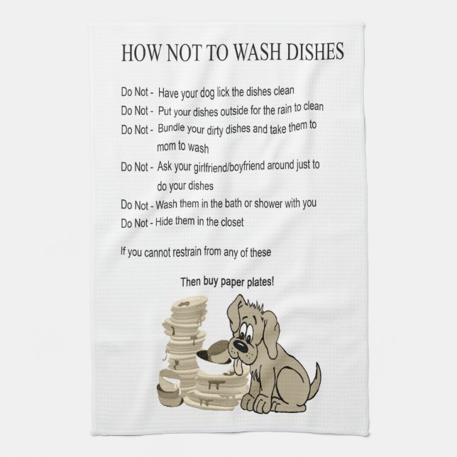 Paño De Cocina Cómo No Lavar Los Platos De Teatowel (Vertical)