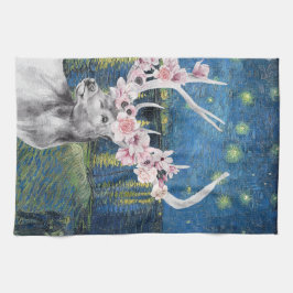 Paño De Cocina Compilación de Van Gogh Noche estrellada y ciervo 