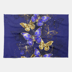 Paño De Cocina Composición con mariposas de zafiro