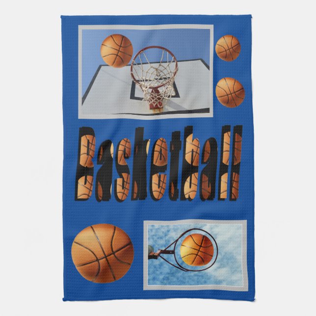 Paño De Cocina Composición de inspiración de baloncesto, (Vertical)