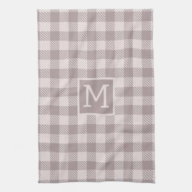 Paño De Cocina Comprobación de búfalo Plaid Gingham Check Monogra (Vertical)