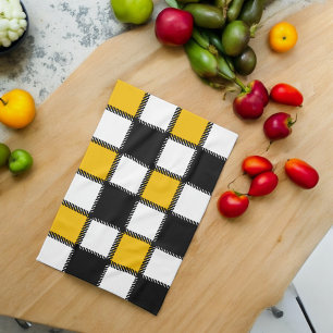 Paño De Cocina Comprobación de la placa negra y amarilla