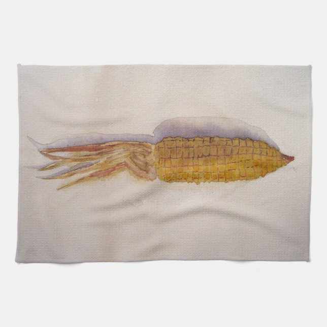 Paño de cocina con maíz en acuarela (Horizontal)