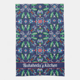 Paño De Cocina Con nombre 💙 bellas baldosas azules azules azules