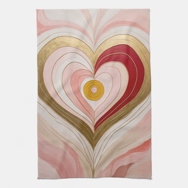 Paño De Cocina Concentric Heart Blossom (Vertical)