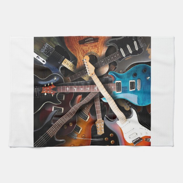 Paño De Cocina Concepto de las guitarras eléctricas (Horizontal)