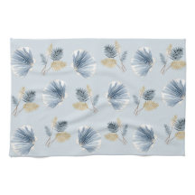 Conchas Costeras Aquarela Azul 