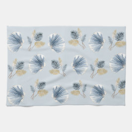 Paño De Cocina Conchas Costeras Aquarela Azul