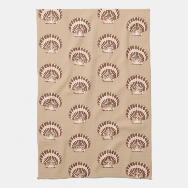 Paño De Cocina Conchas marinas - marrón y beige (Vertical)