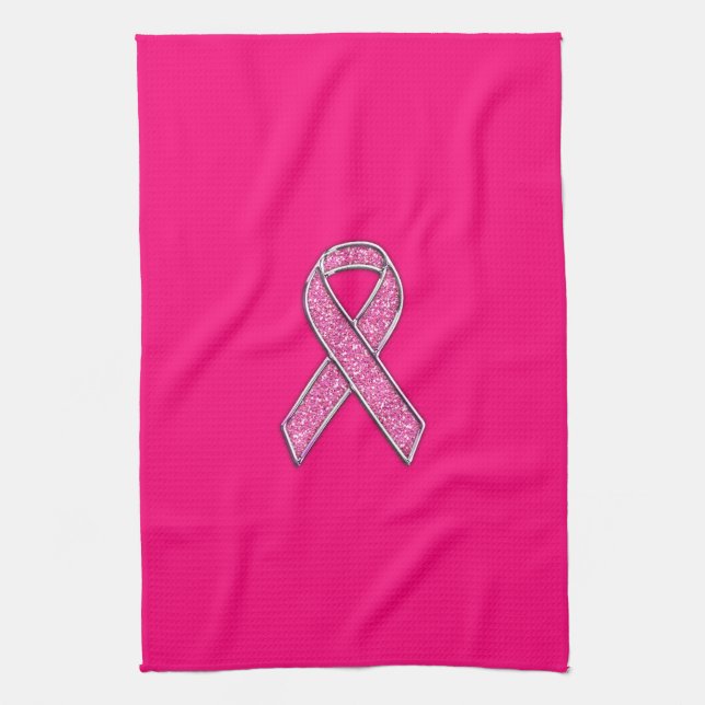 Paño De Cocina Concienciación sobre la cinta rosa cromada de esti (Vertical)