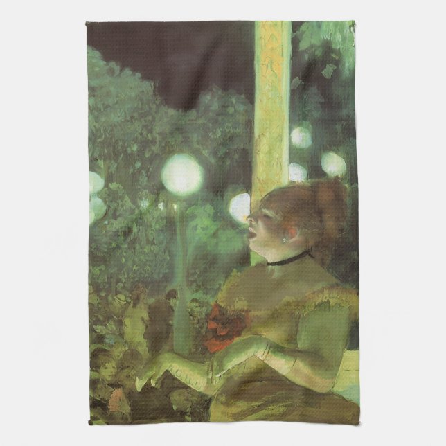 Paño De Cocina Concierto de cafetería de Edgar Degas, Bella Artes (Vertical)