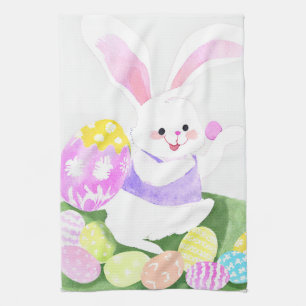Paño De Cocina conejito con huevos de Pascua