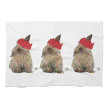 Conejito de lúpulo Teatowel del navidad