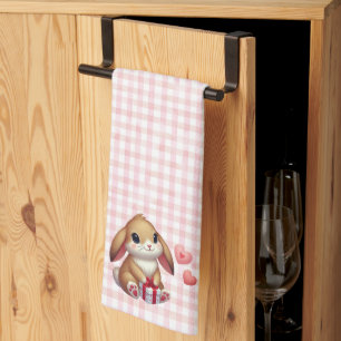 Paño De Cocina Conejito lindo del día de San Valentín 