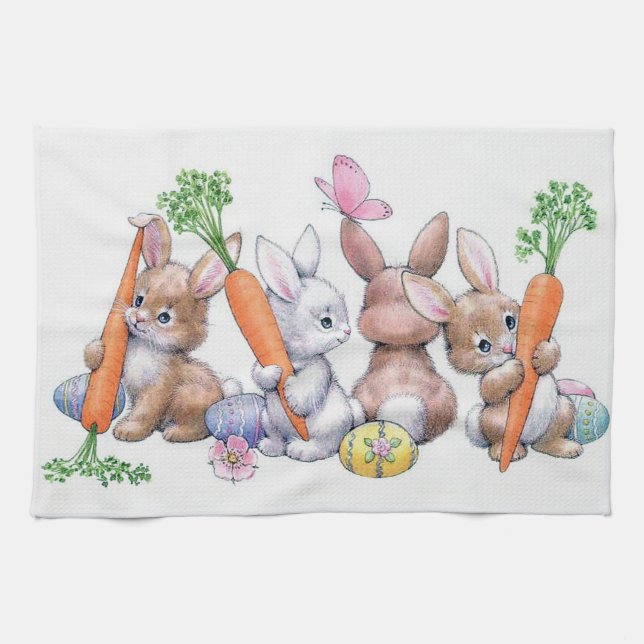 Paño De Cocina Conejitos de Esater (Horizontal)