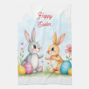 Paño De Cocina Conejitos de Pascua Lindos y Hermosos Colección Mo