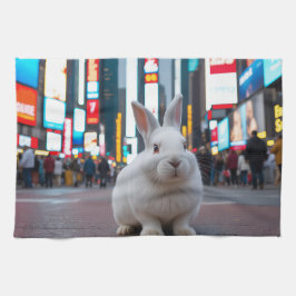 Paño De Cocina Conejo blanco en Times Square