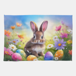 Paño De Cocina Conejo de Bebé Cute Brown Easter