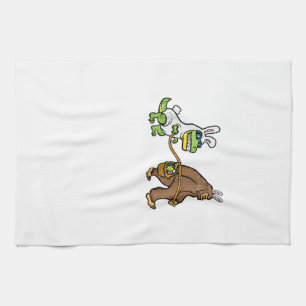 Paño De Cocina Conejo de Pascua Dino Bigfoot Sasquatch Trex Hombr