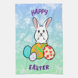 Paño De Cocina Conejo de Pascua en huevos de Pascua