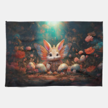 Conejo de Pascua feliz con huevos de Pascua