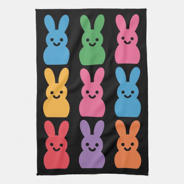 Paño De Cocina Conejo de Pascua Huevos Cuadros Leopardo (Vertical)
