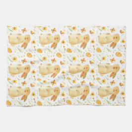 Paño De Cocina Conejo de Pascua y Mariposas