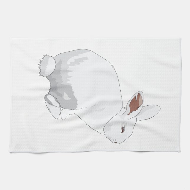 Paño De Cocina Conejo gigante flamenco blanco (Horizontal)