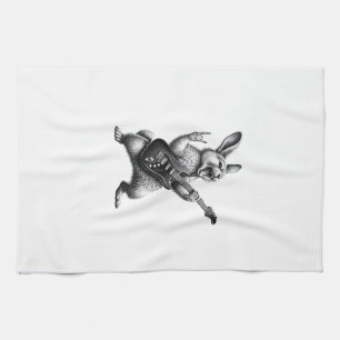 Paño De Cocina Conejo tocando guitarra estrella de rock amante de