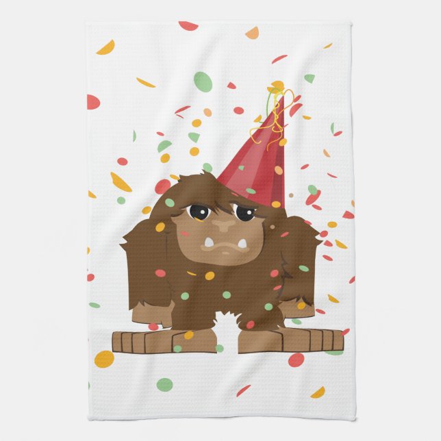 Paño De Cocina Confetti Fiesta Sasquatch Bigfoot (Vertical)