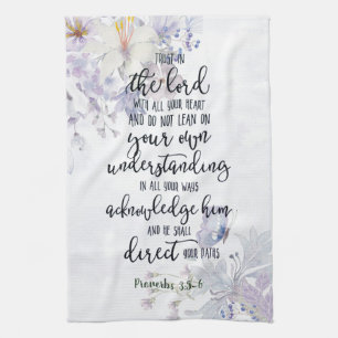 Paño De Cocina Confía en el Señor floral