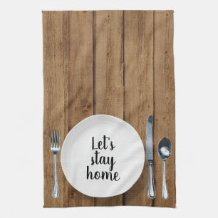 Paño De Cocina Configuración de cena en madera de roble