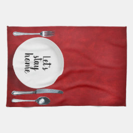 Paño De Cocina Configuración de cena en rojo