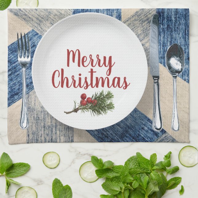 Paño De Cocina Configuración de Navidad (Doblado)