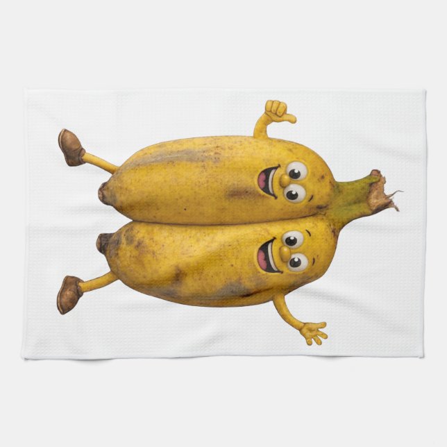 Paño De Cocina Conjoined Bananas Comedy Duo (Horizontal)