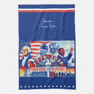 Paño De Cocina Conmemorativo 1776-2026 EE. UU. Personalizado